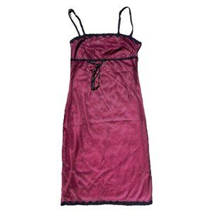 Vintage 90s baby phat babydoll style deep pink mesh black overlay dress